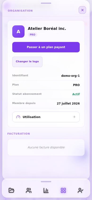Organisation — mobile