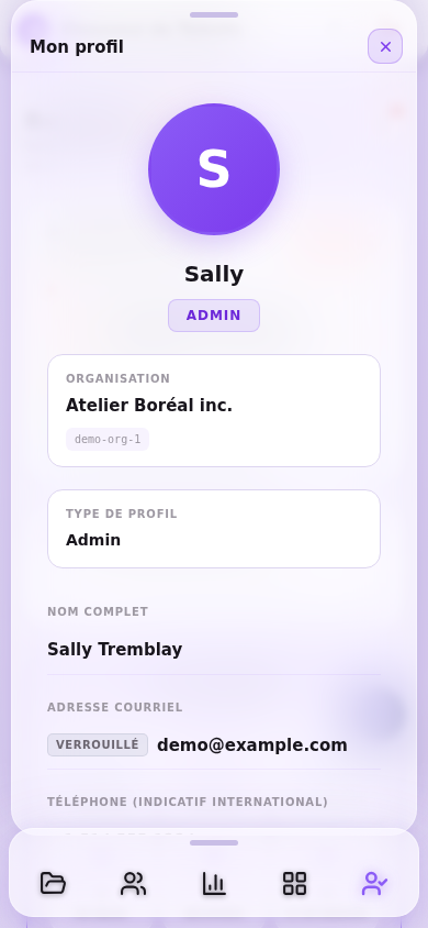 Mon profil — mobile